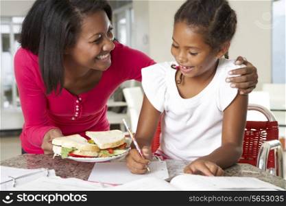 Mother Brings Daughter Sandwich Whilst She Studies