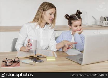 mother daughter doing classes together