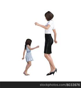 Mother Daughter Interaction of Dancing Together as an Illustration Concept. Mother Daughter Interaction of Dancing Together