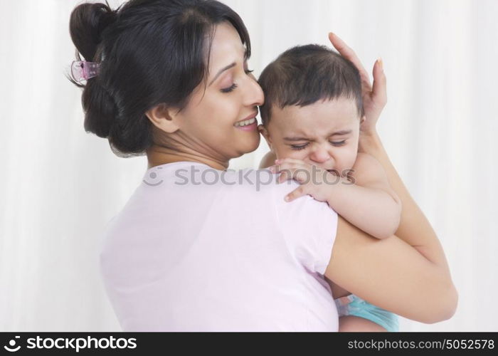 Mother holding baby