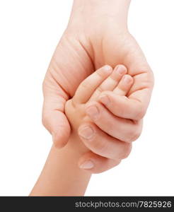 Mother holding child&rsquo;s hand