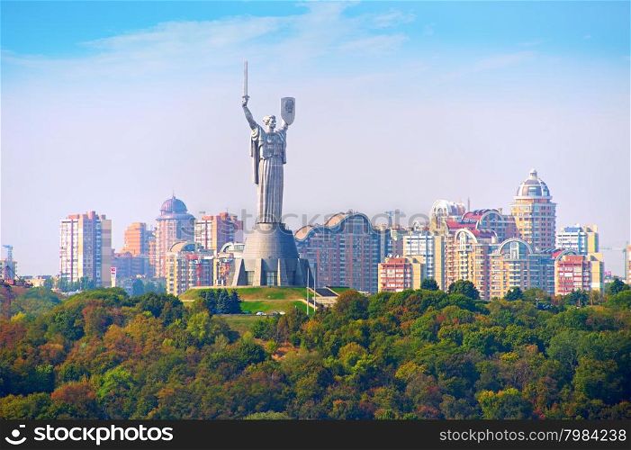Mother Motherland statue devoted the Great Patriotic War in Kiev, Ukraine.