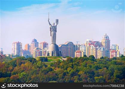 Mother Motherland statue devoted the Great Patriotic War in Kiev, Ukraine.