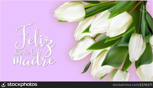 Mother&rsquo;s Day in Spain. Translation from Spanish: Happy mother&rsquo;s day. Festive banner for mom. Vector illustration.. Mother&rsquo;s Day in Spain. Translation from Spanish: Happy mother&rsquo;s day. Festive banner for mom. Vector illustration