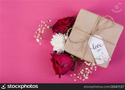 mother s day gift box with blossoms flower