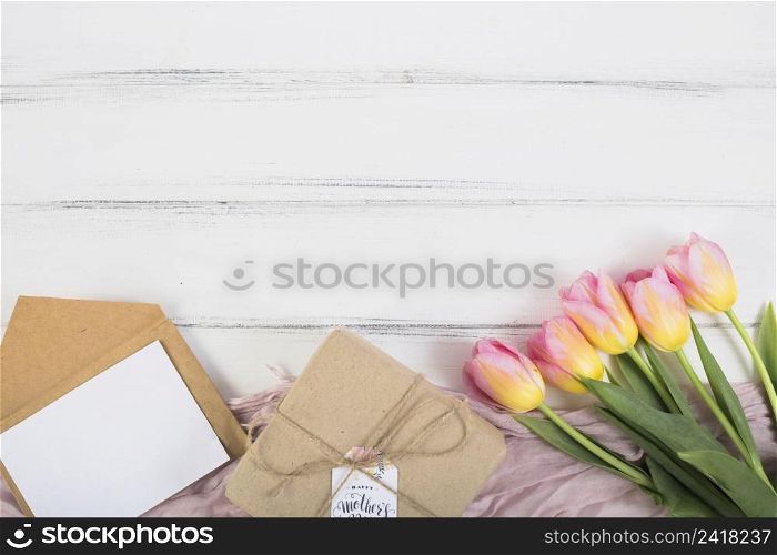mother s day present box with letter flowers