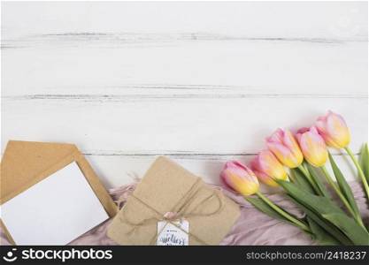 mother s day present box with letter flowers
