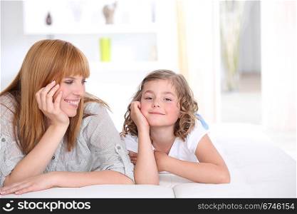 Mother spending time with daughter