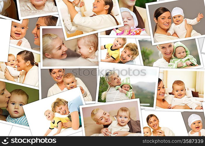 Mother with a child collage