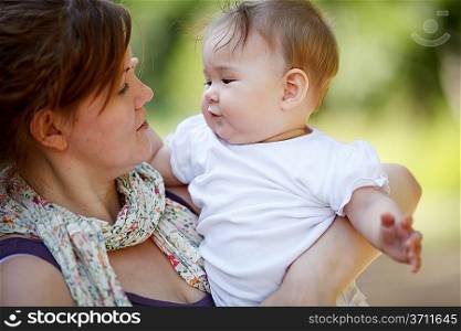 Mother with baby at outdoor