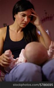 Mother With Baby Suffering From Post Natal Depression