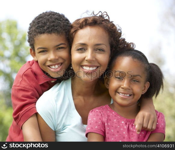 Mother With Children In Park