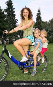mother with children on bike