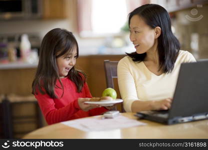 Mother with daughter