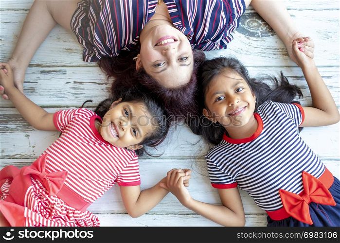 Mother with her beautiful daughters