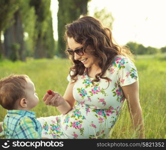 Mother with her lovely child in the park