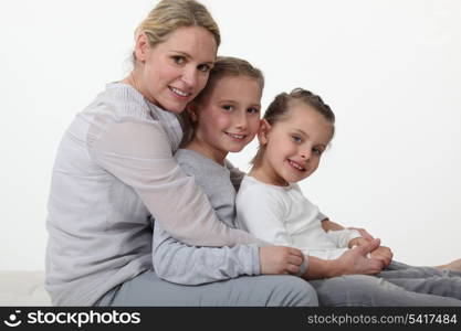 Mother with two daughters