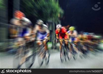 Motion blur of Asian Cycling Championship during the race for background