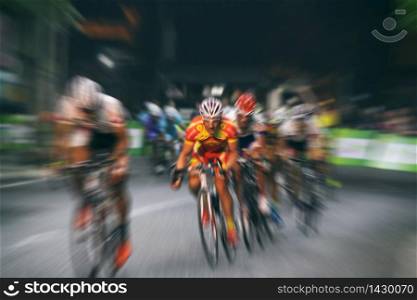 Motion blur of Asian Cycling Championship during the race for background,vintage tone
