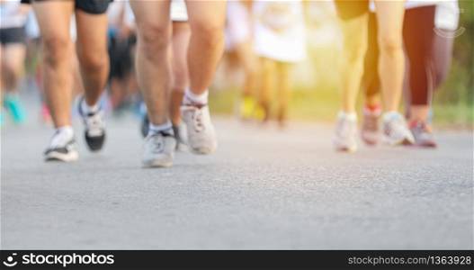 Motion blur of Marathon running