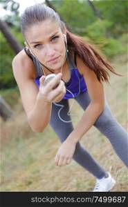 motivated female runner ready for training