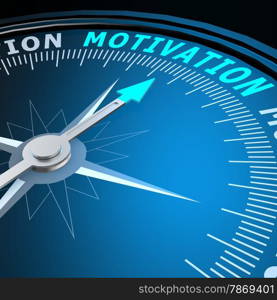 Motivation word on compass