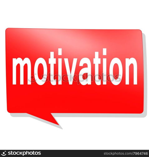 Motivation word on red speech bubble image with hi-res rendered artwork that could be used for any graphic design.