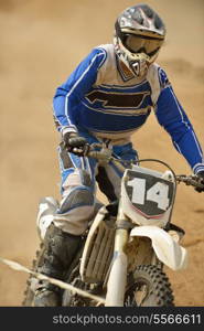 motocross bike in a race representing concept of speed and power in extreme man sport