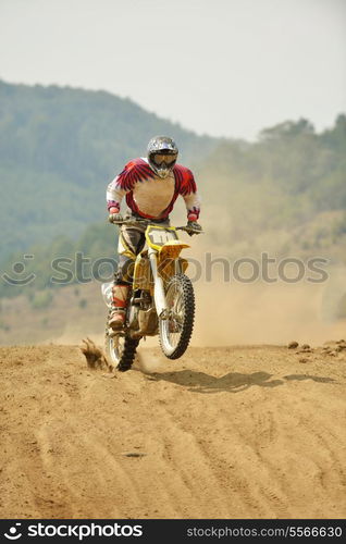 motocross bike in a race representing concept of speed and power in extreme man sport