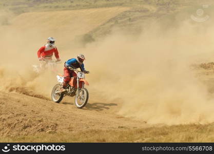 motocross bike in a race representing concept of speed and power in extreme man sport