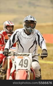 motocross bike in a race representing concept of speed and power in extreme man sport