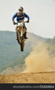 motocross bike in a race representing concept of speed and power in extreme man sport