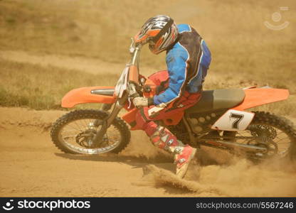 motocross bike in a race representing concept of speed and power in extreme man sport