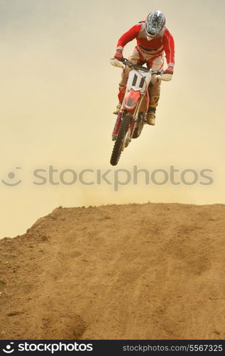 motocross bike in a race representing concept of speed and power in extreme man sport