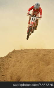 motocross bike in a race representing concept of speed and power in extreme man sport