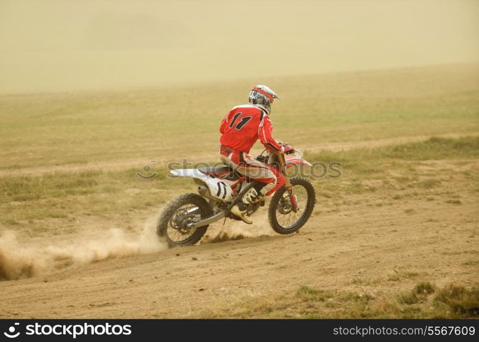 motocross bike in a race representing concept of speed and power in extreme man sport