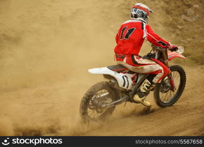 motocross bike in a race representing concept of speed and power in extreme man sport