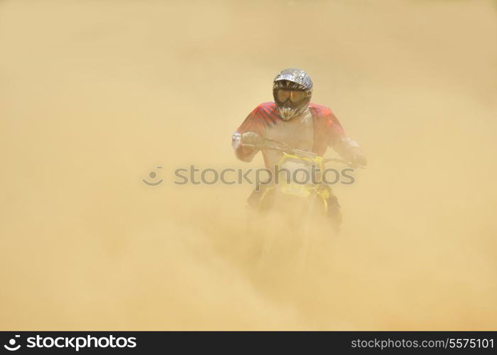 motocross bike in a race representing concept of speed and power in extreme man sport