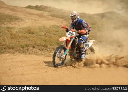 motocross bike in a race representing concept of speed and power in extreme man sport