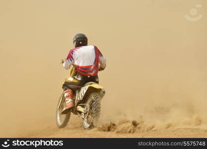 motocross bike in a race representing concept of speed and power in extreme man sport