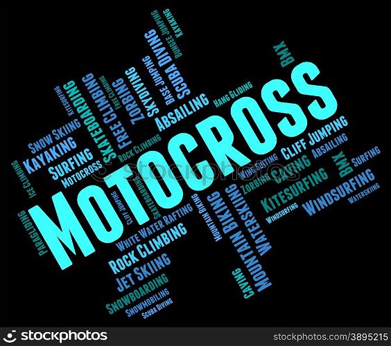 Motocross Words Showing Sport Racer And Supercross