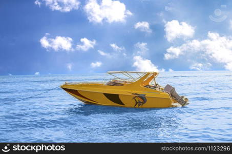 Motor boat at sea