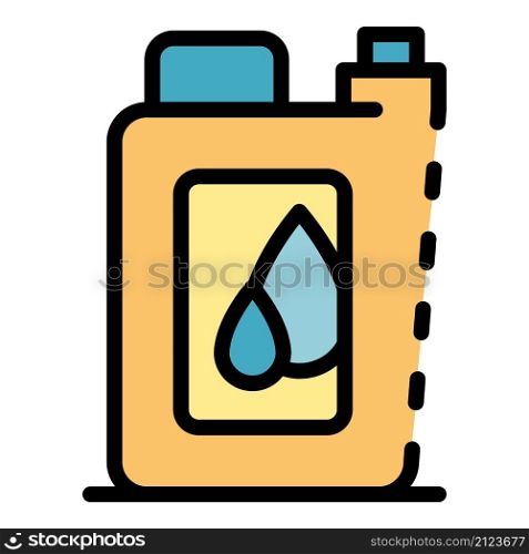 Motor oil canister icon. Outline motor oil canister vector icon color flat isolated. Motor oil canister icon color outline vector