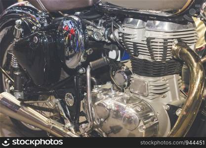 Motorcycle engine,detail of motorcycle engine.