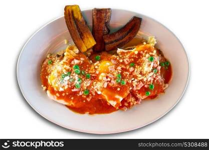 Motulenos eggs breakfast of Mexico in Riviera Maya