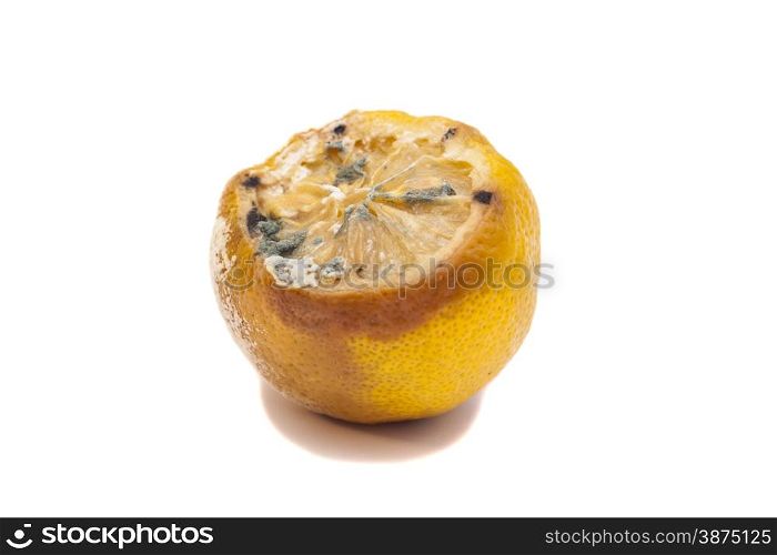 Moulded lemons on white background