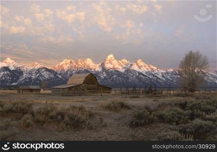Moulton barn with Tetons in the background
