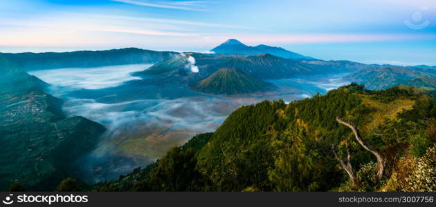 Mount Bromo is an active vulcano and part of the Tengger massif, in East Java, Indonesia