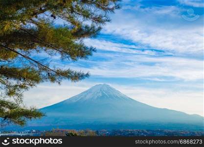 Mount Fuji in Japan. The volcano is the most important and famous Japanese.