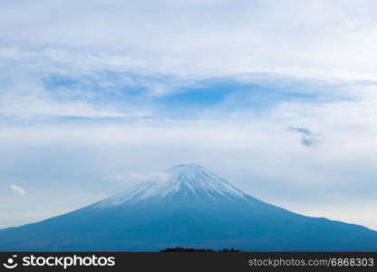 Mount Fuji in Japan. The volcano is the most important and famous Japanese.